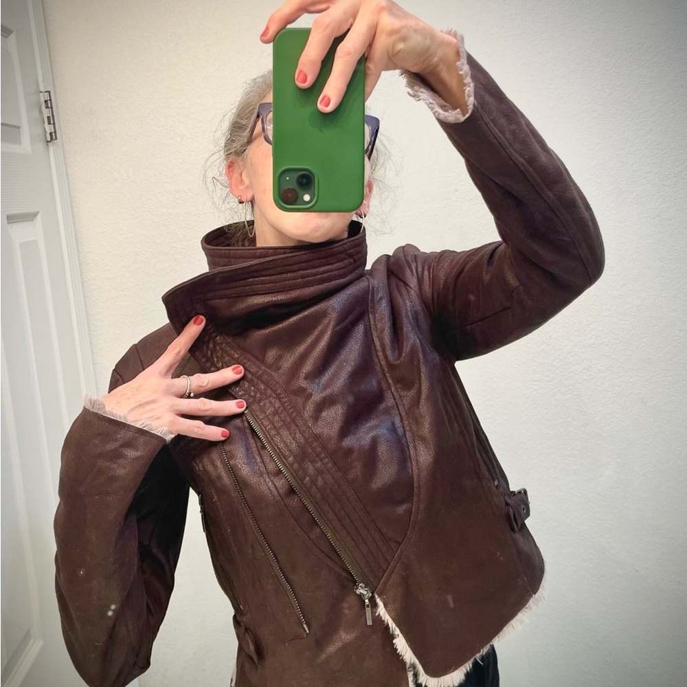 Jennifer Lopez Faux Fur Suede Face Jacket